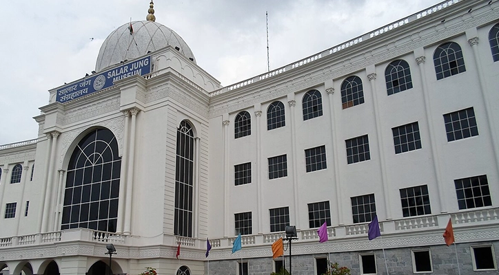 The Salar Jung Museum in Hyderabad showcases a vast collection of art, antiques, and artifacts.